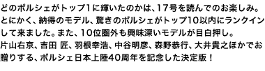 ポルシェ好き129人が選ぶポルシェNo.1